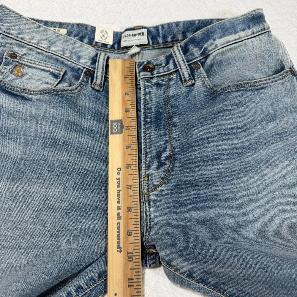 Todd‎ Snyder Slim Fit Stretch Destroyed Jeans Med Indigo 31x32 JE099457-BL43 NWT
